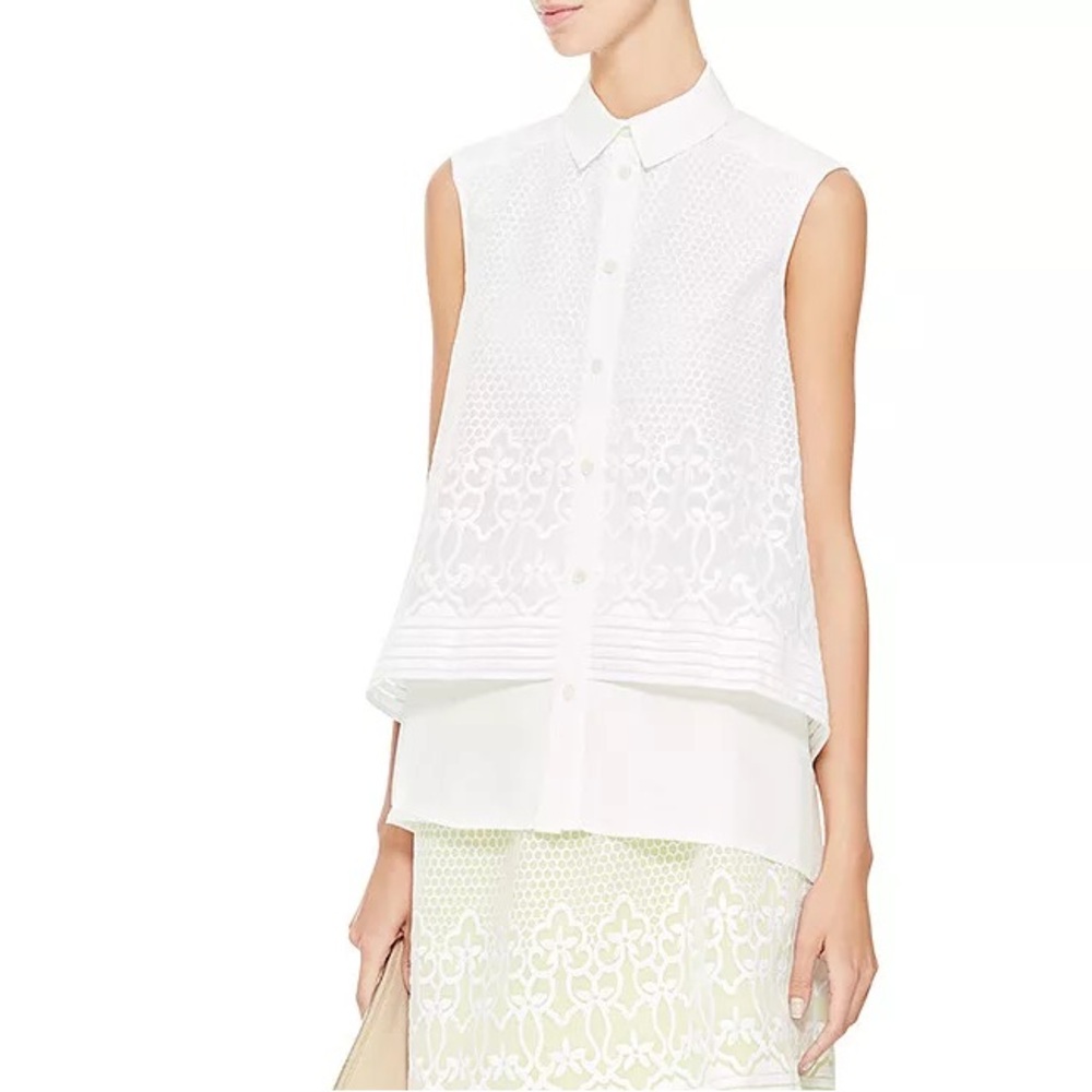 Ostwald Helgason Embroidered Sleeveless Blouse